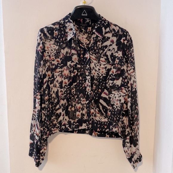 All Saints  Adeliza Wing Shirt in Black Size M - Picture 4 of 7